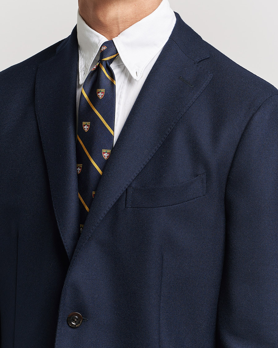 Homme | Cravates | Polo Ralph Lauren | Crest Striped Tie Navy