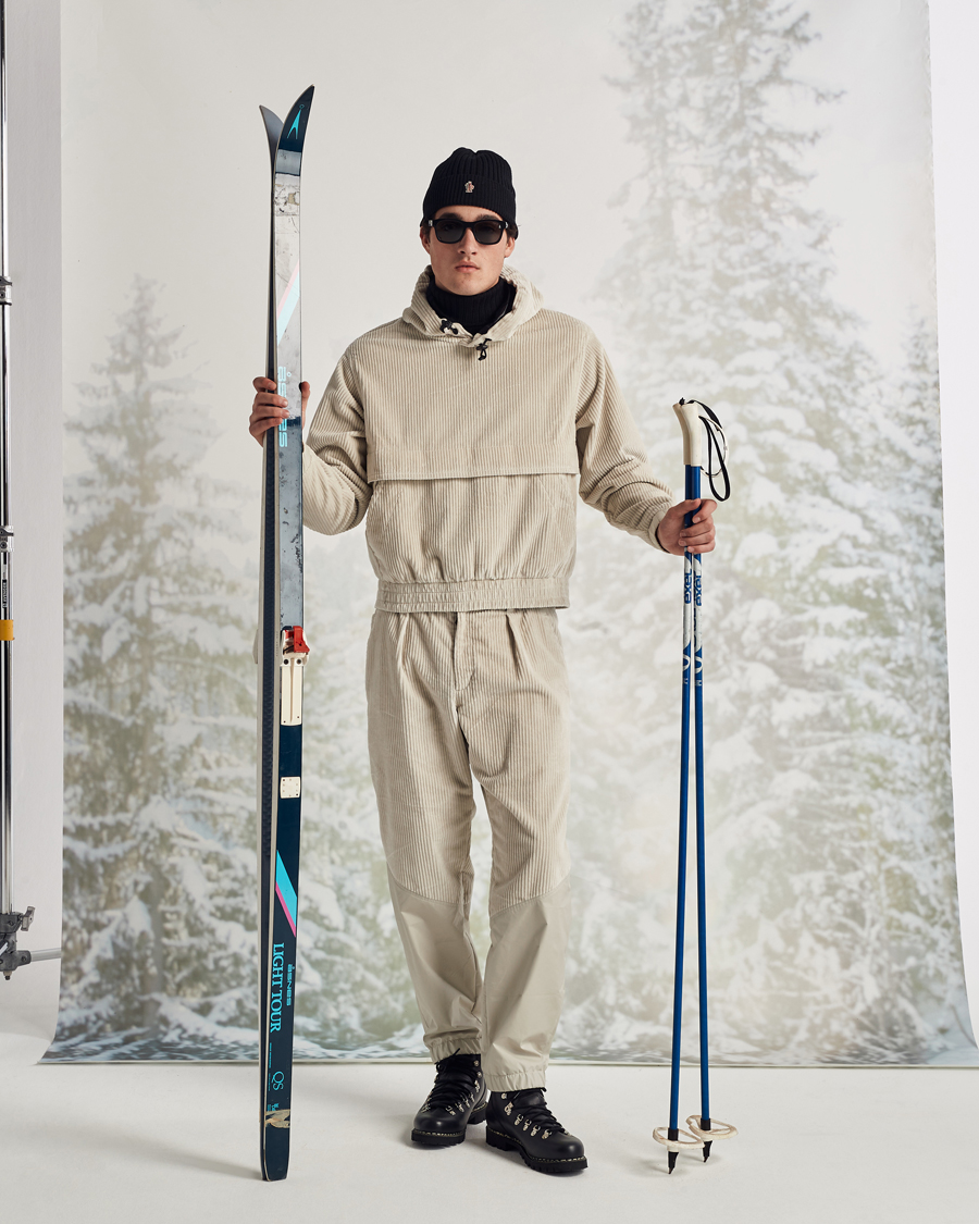 Homme | Manteaux Et Vestes | Moncler Grenoble | Stretch Corduroy Hoodie Off White