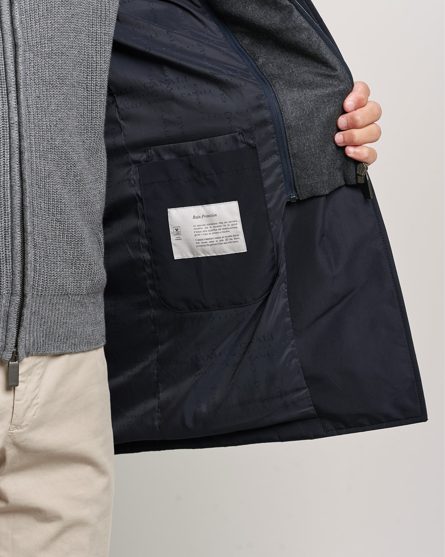 Homme | Manteaux Et Vestes | Canali | Rain Protection Car Coat Navy