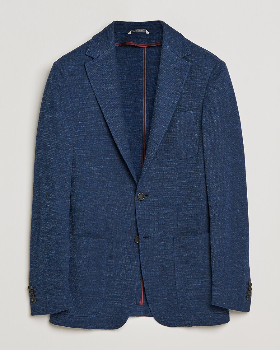 Homme | Blazers | Canali | Structured Wool Jersey Jacket Dark Blue