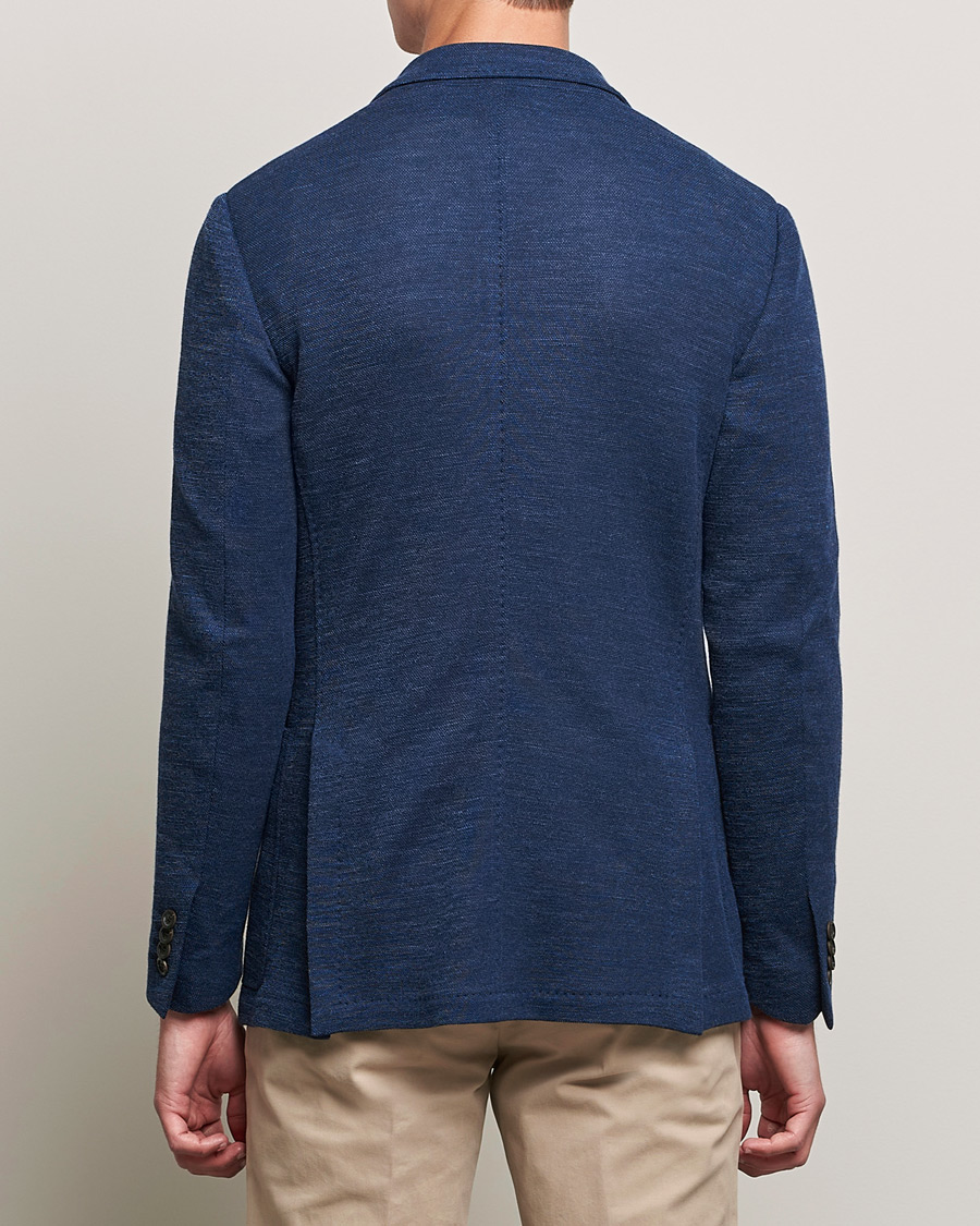 Homme | Blazers | Canali | Structured Wool Jersey Jacket Dark Blue