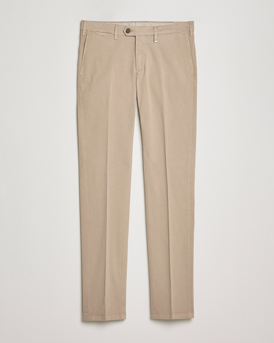 Homme | Pantalons | Canali | Slim Fit Twill Cotton Chinos Beige