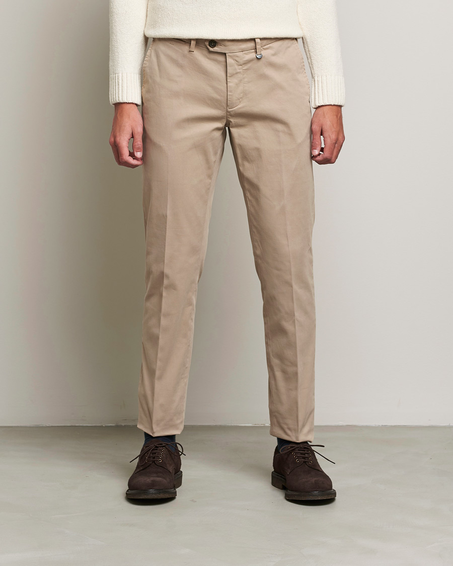 Homme | Pantalons | Canali | Slim Fit Twill Cotton Chinos Beige