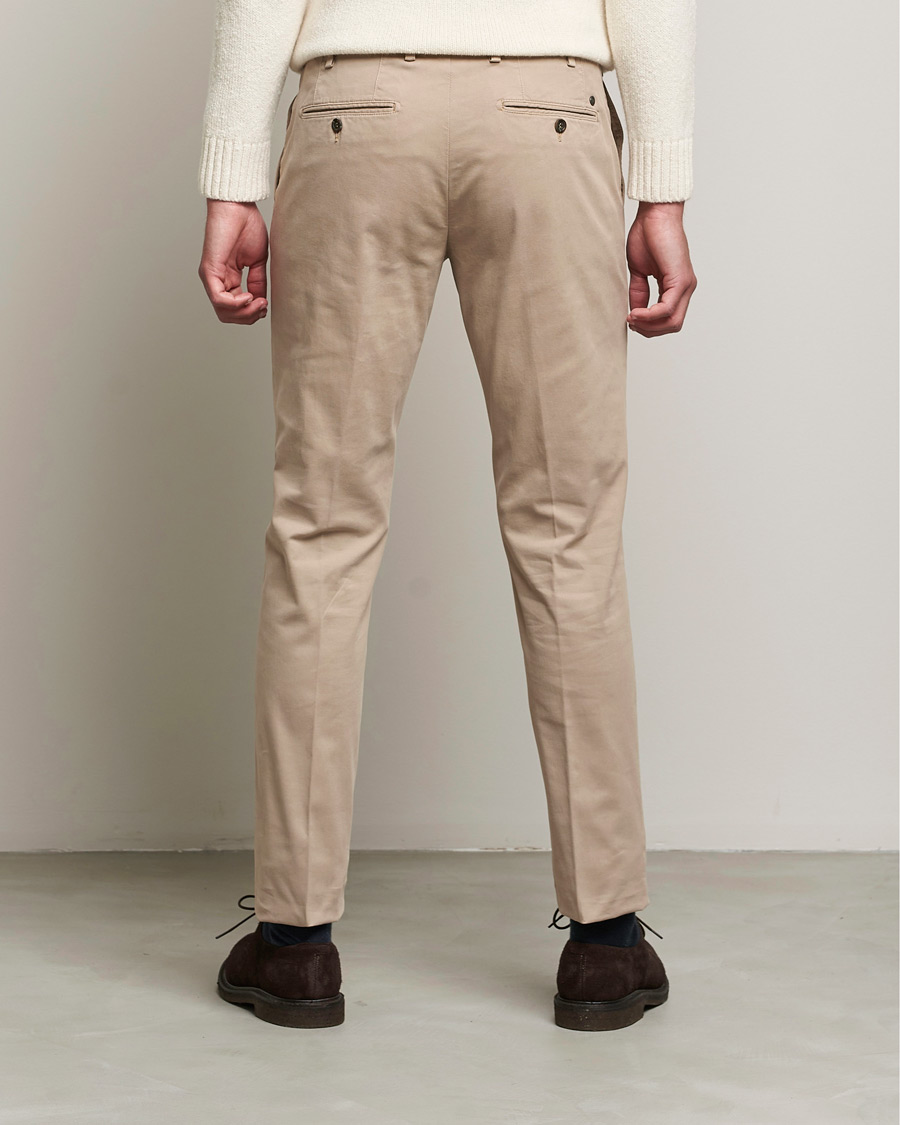 Homme | Pantalons | Canali | Slim Fit Twill Cotton Chinos Beige