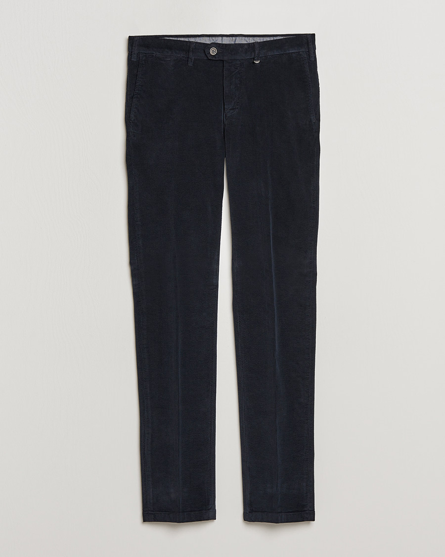 Homme | Pantalons | Canali | Slim Fit Corduroy Trousers Navy