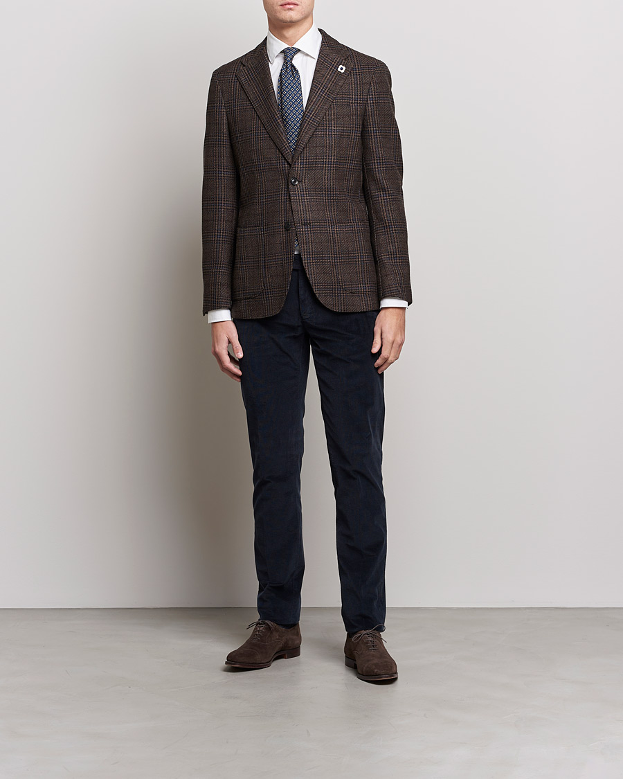 Homme | Pantalons | Canali | Slim Fit Corduroy Trousers Navy