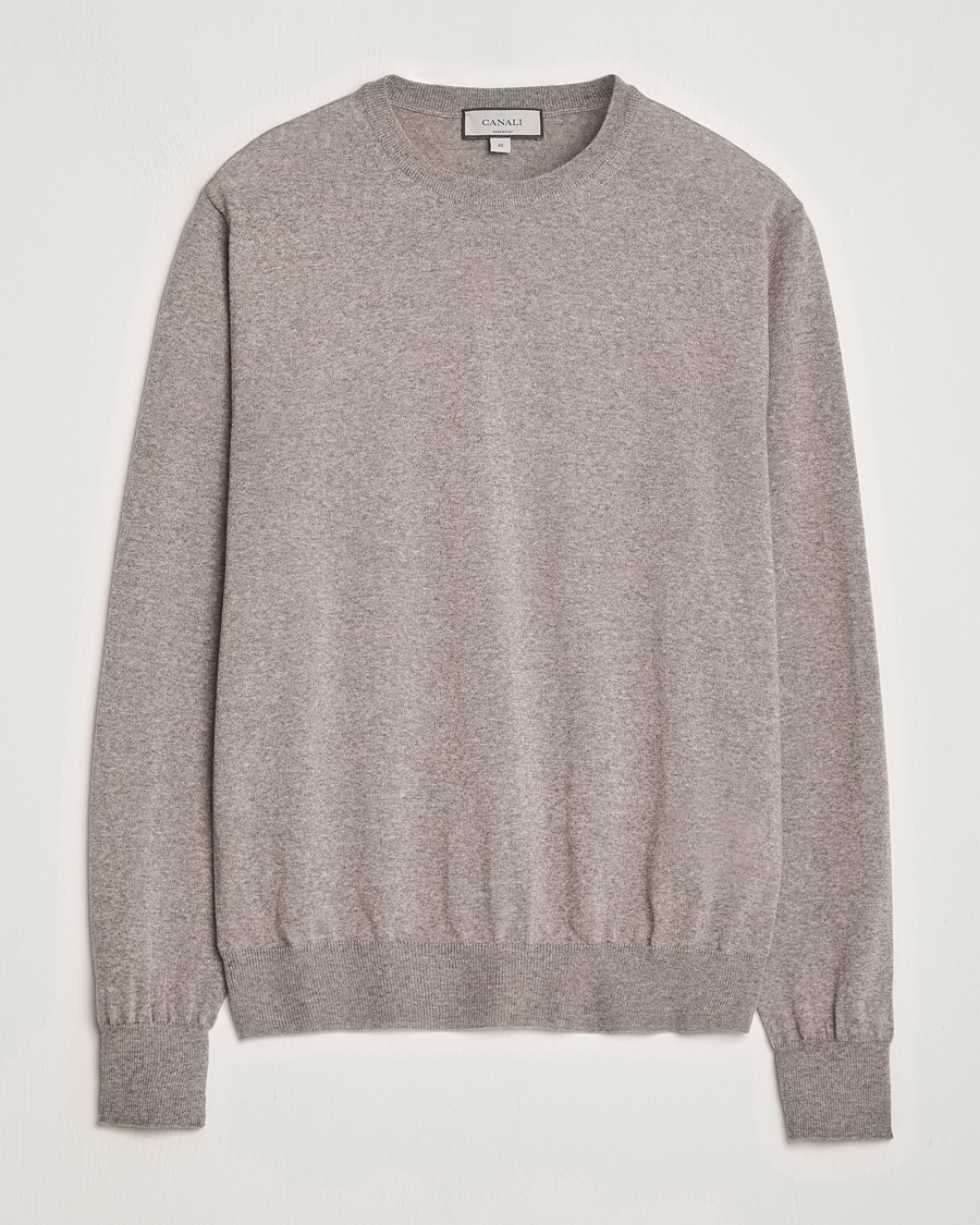 Homme | Pulls Et Tricots | Canali | Merino Wool Crew Neck Taupe