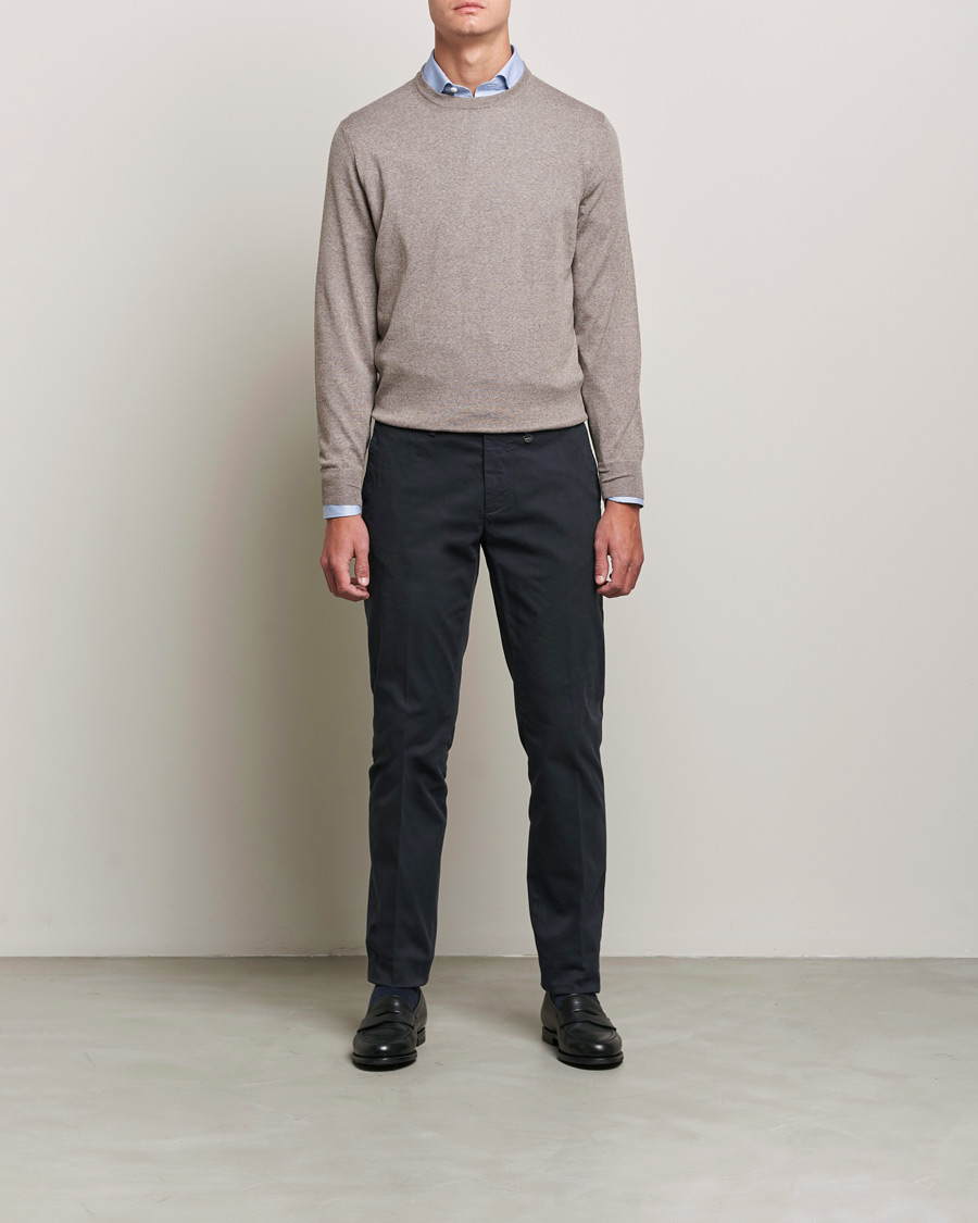 Homme | Pulls Et Tricots | Canali | Merino Wool Crew Neck Taupe