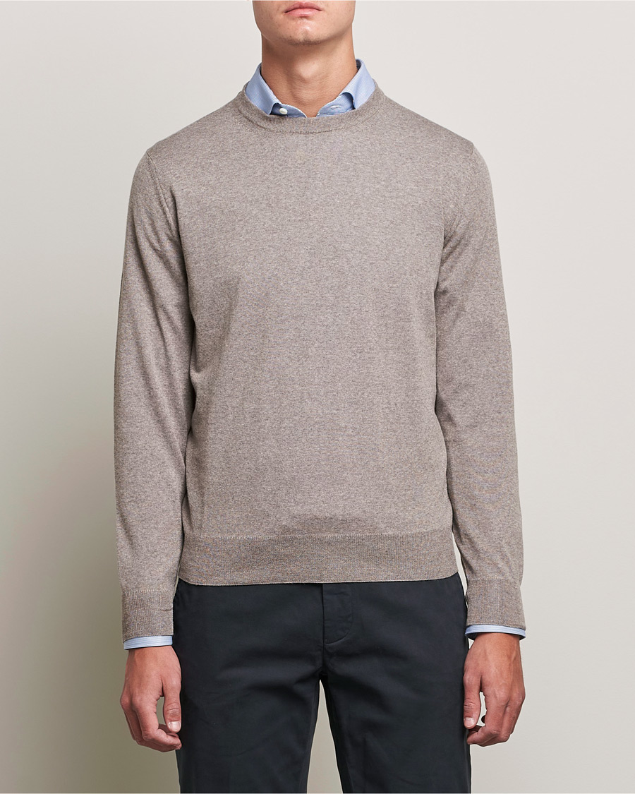 Homme | Pulls Et Tricots | Canali | Merino Wool Crew Neck Taupe