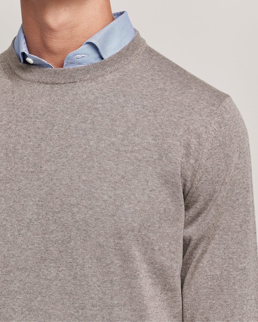 Homme | Pulls Et Tricots | Canali | Merino Wool Crew Neck Taupe