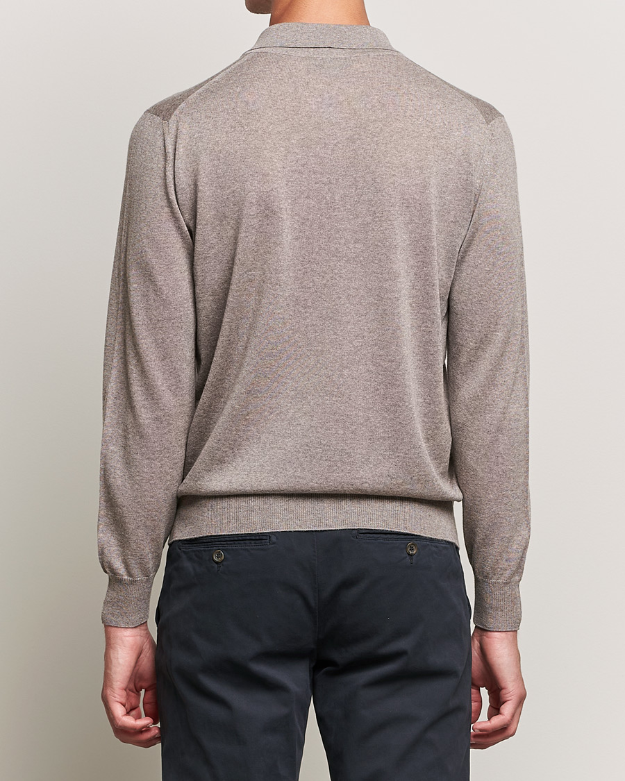 Homme | Pulls Et Tricots | Canali | Merino Wool Knitted Polo Taupe