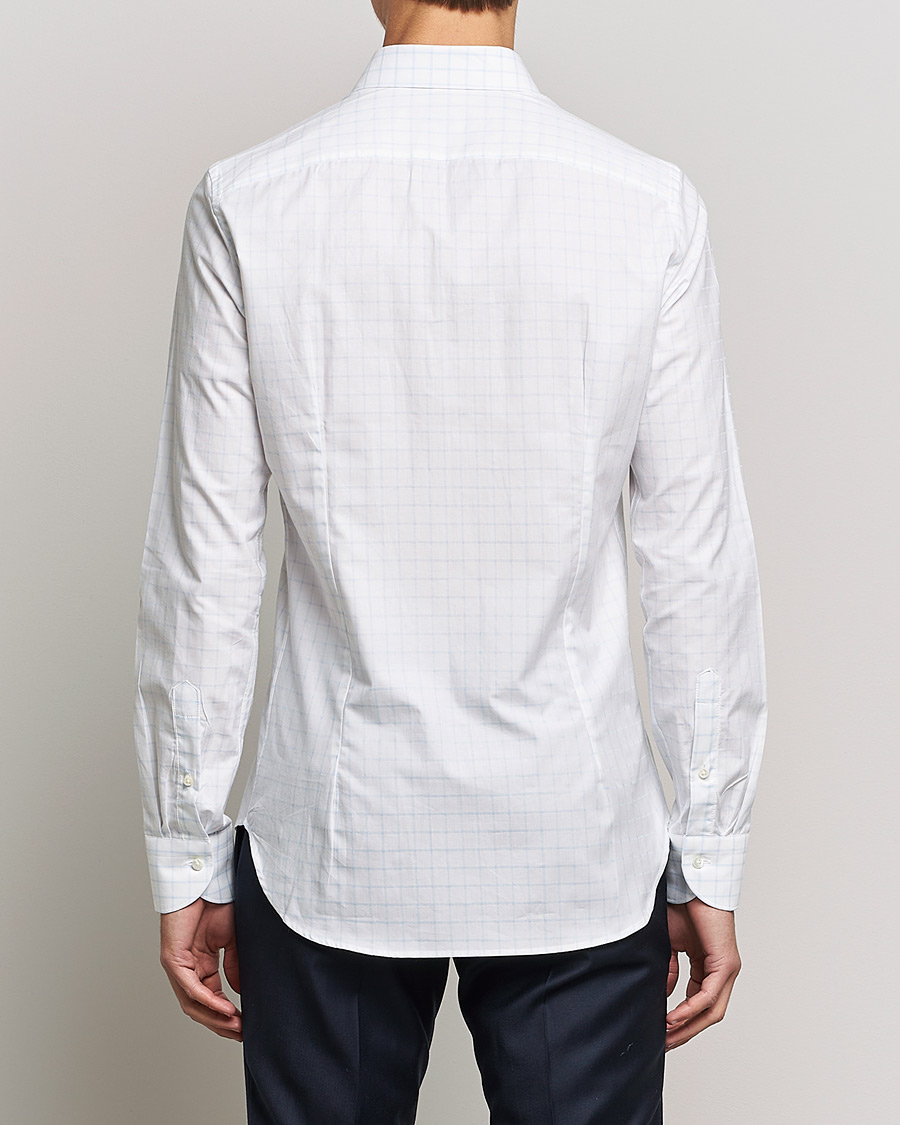 Homme | Chemises | Canali | Slim Fit Cut Away Shirt Blue Check