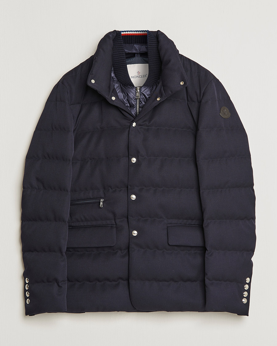 Homme | Manteaux Et Vestes | Moncler | Bess Flannel Down Blazer Navy