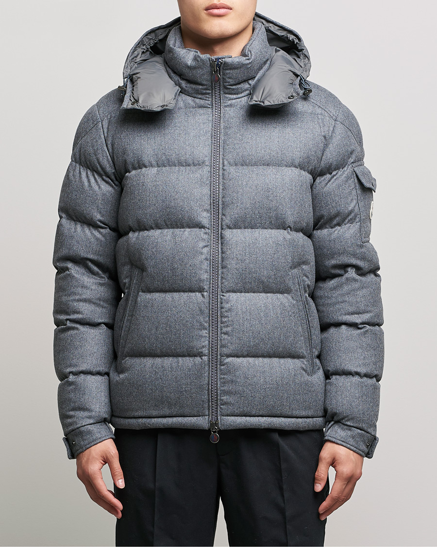 Homme | Manteaux Et Vestes | Moncler | Montgenevre Flannel Down Jacket Grey Melange