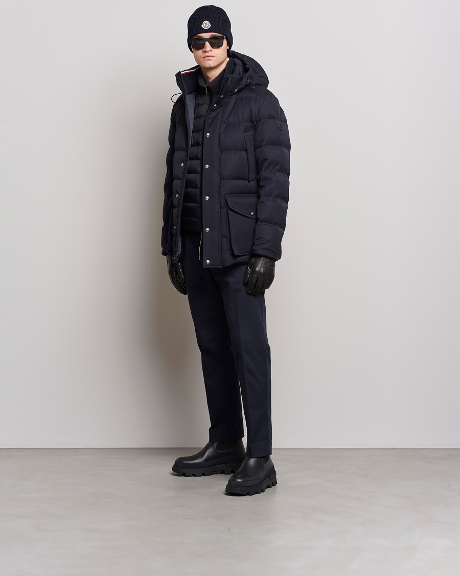 Homme | Manteaux Et Vestes | Moncler | Solidage Flannel Down Parka Navy