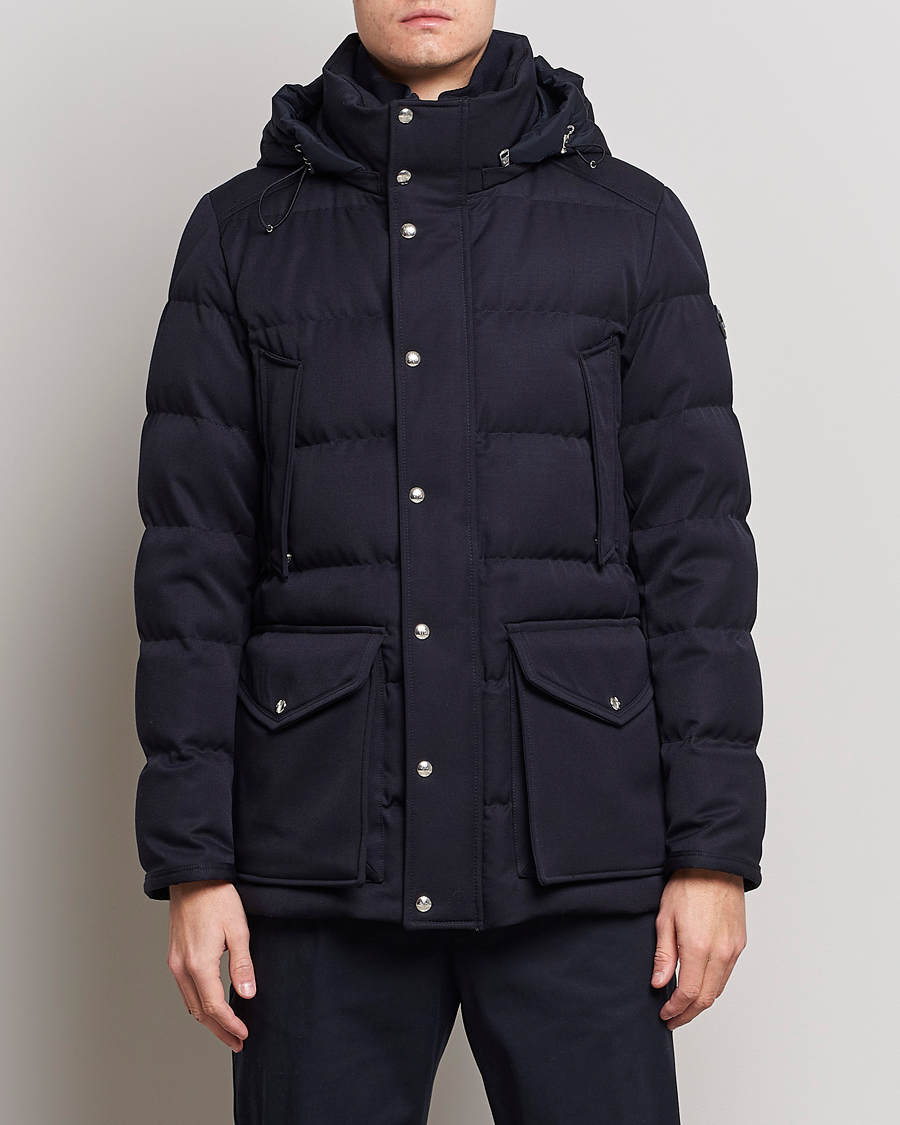 Homme | Manteaux Et Vestes | Moncler | Solidage Flannel Down Parka Navy