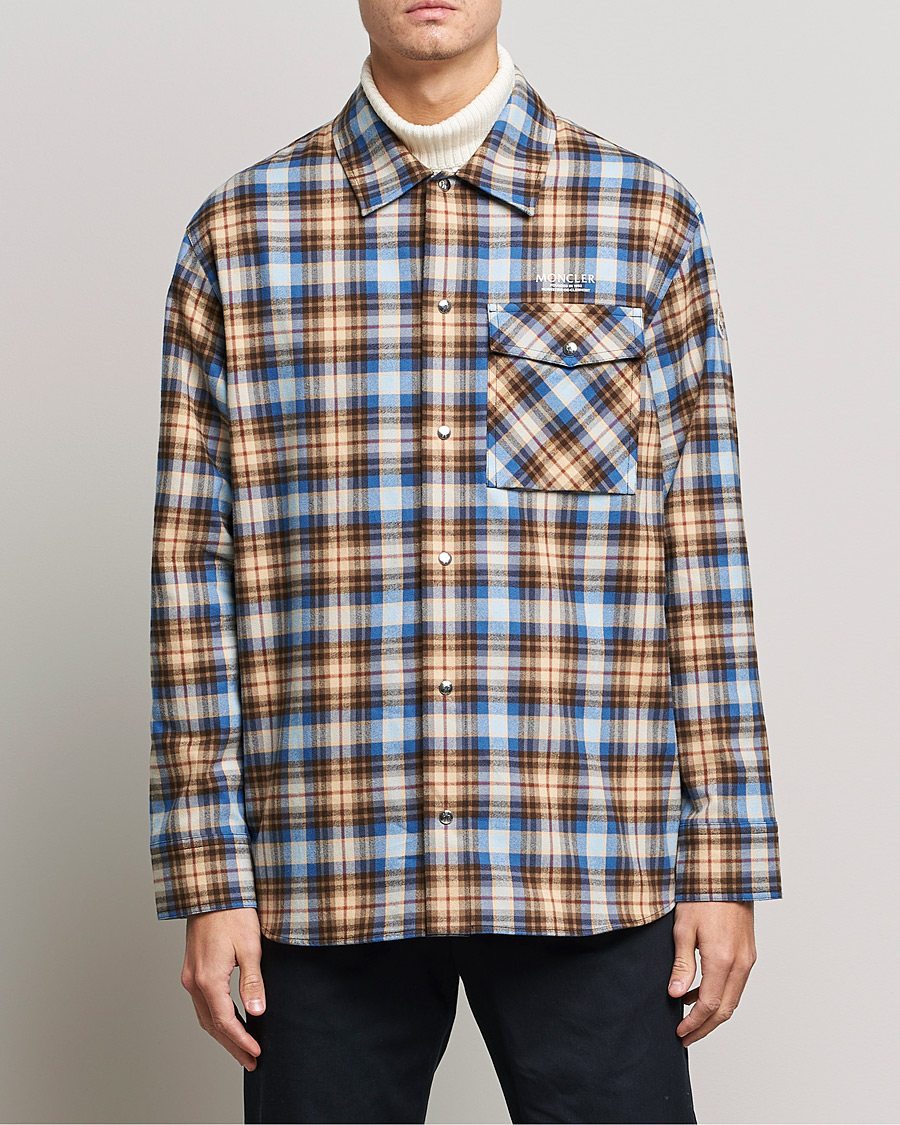 Homme | Chemises | Moncler | Checked Overshirt Beige