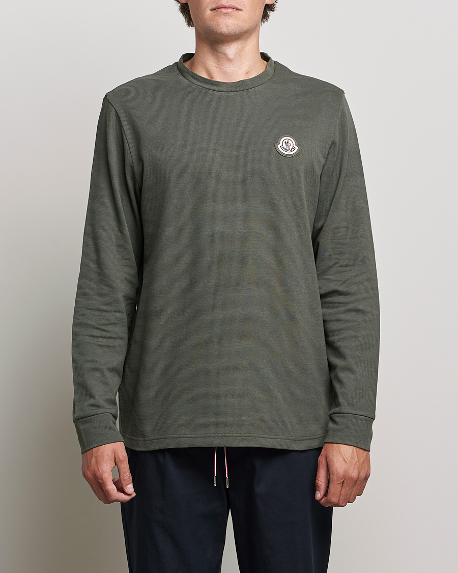 Homme | T-shirts | Moncler | Long Sleeve Logo Patch T-Shirt Grey