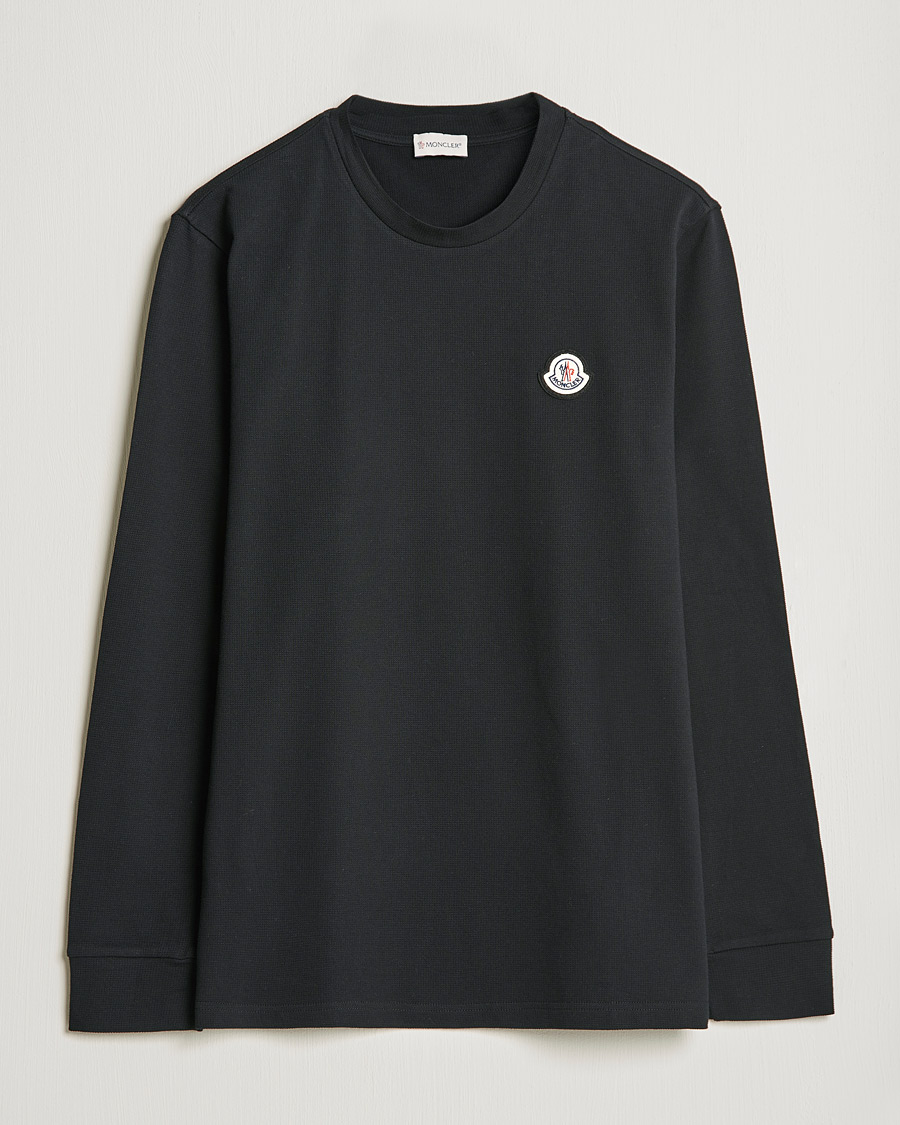 Homme | T-shirts | Moncler | Long Sleeve Logo Patch T-Shirt Black