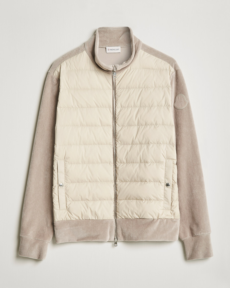 Homme | Pulls Et Tricots | Moncler | Corduroy Zip Cardigan Light Beige