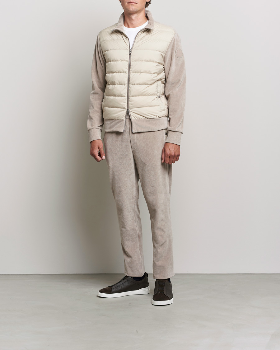 Homme | Pulls Et Tricots | Moncler | Corduroy Zip Cardigan Light Beige