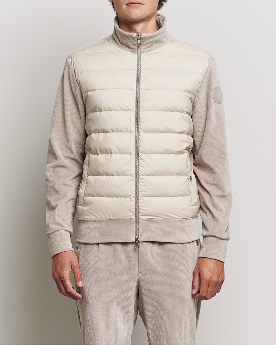 Homme | Pulls Et Tricots | Moncler | Corduroy Zip Cardigan Light Beige