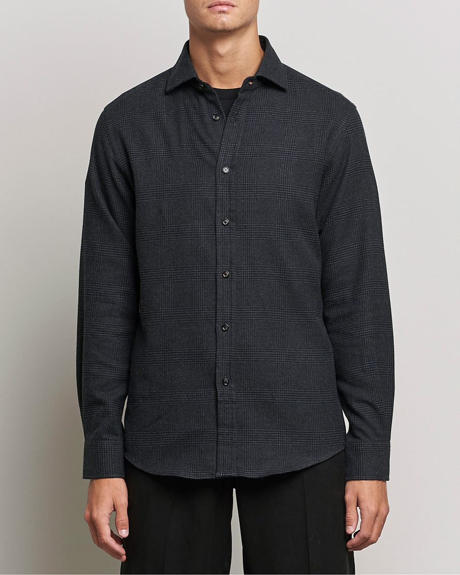 Homme | Chemises | Ralph Lauren Purple Label | Flannel Sport Shirt Dark Grey