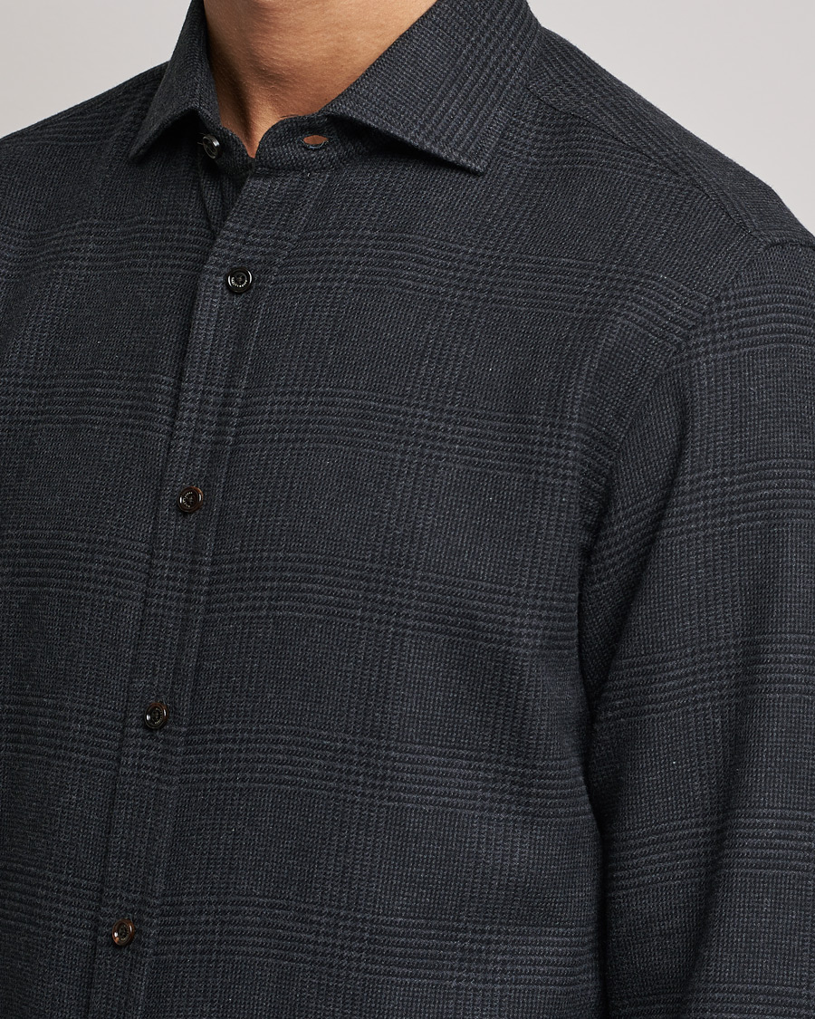 Homme | Chemises | Ralph Lauren Purple Label | Flannel Sport Shirt Dark Grey