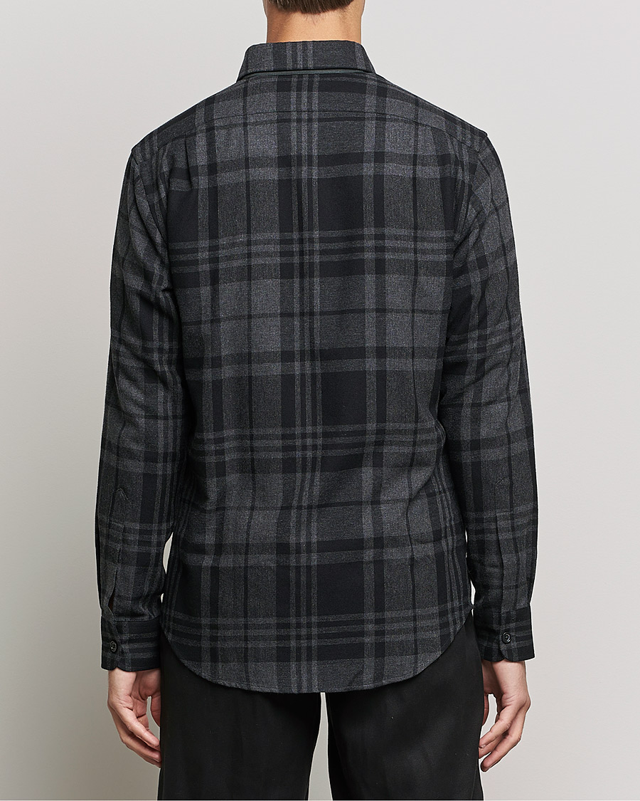 Homme | Chemises | Ralph Lauren Purple Label | Glencheck Wool Overshirt Dark Grey