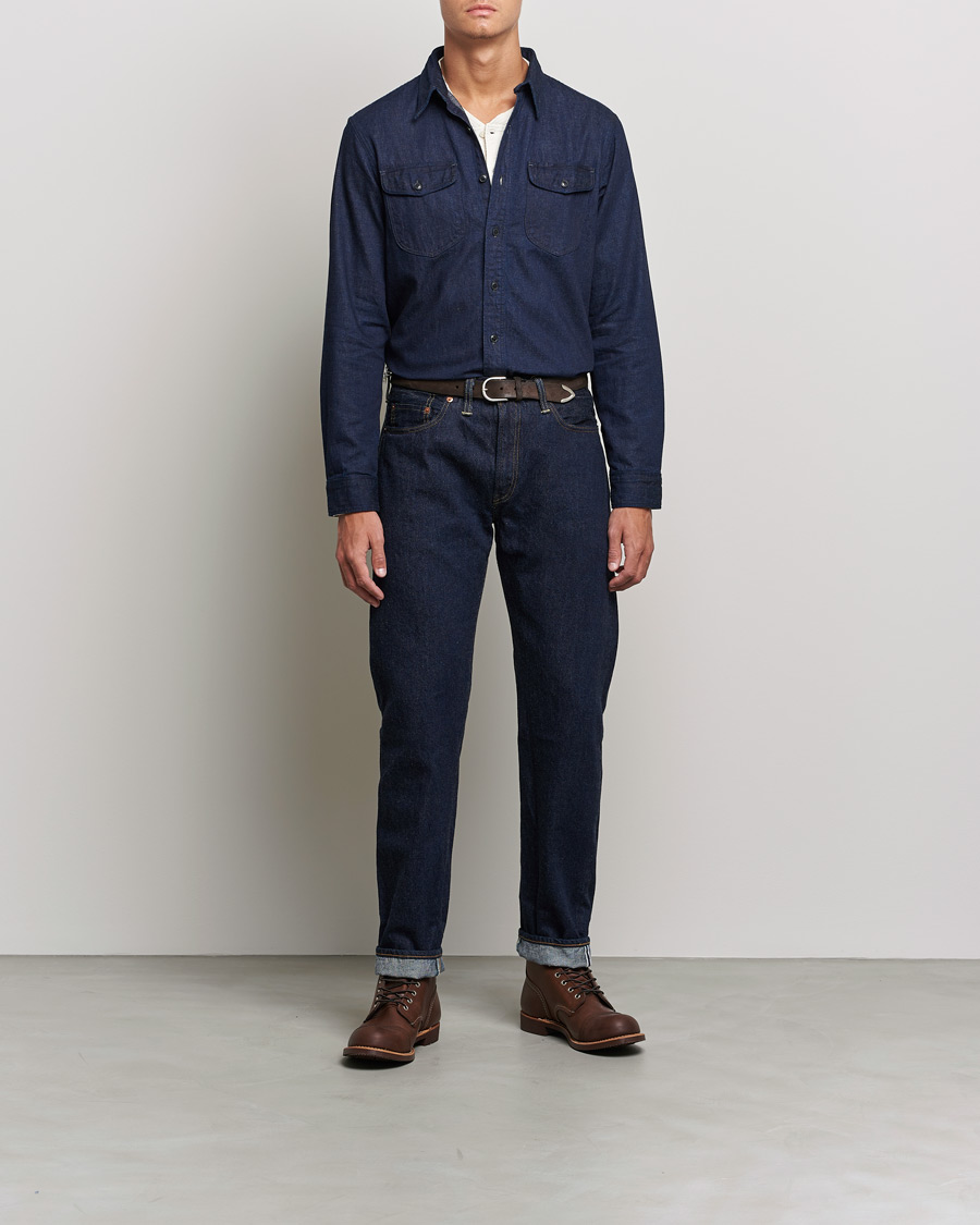 Homme | Chemises | RRL | Preston Denim Work Shirt Rinse Wash
