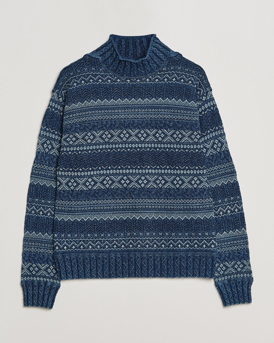 Homme | Pulls Et Tricots | RRL | Mock Neck Sweater Blue Indigo