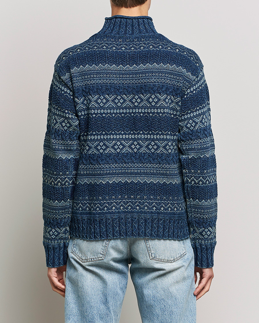 Homme | Pulls Et Tricots | RRL | Mock Neck Sweater Blue Indigo