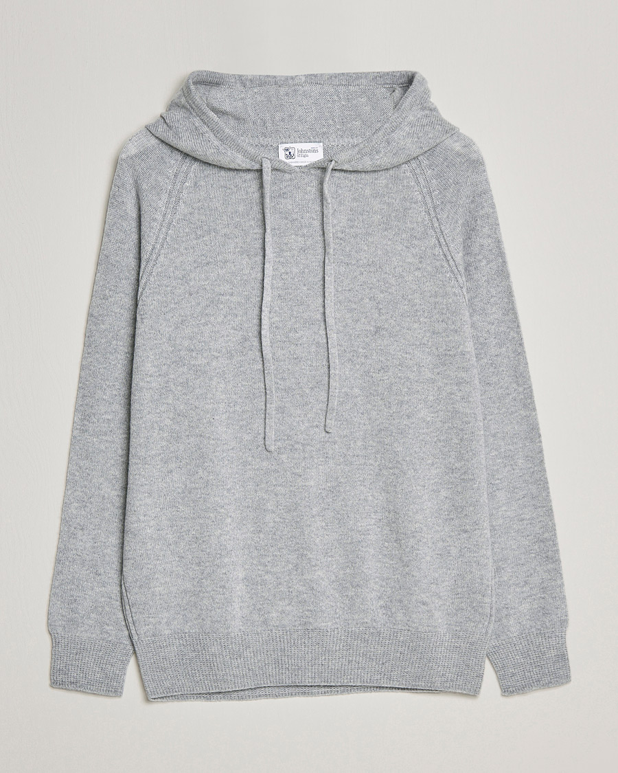 Homme | Pulls Et Tricots | Johnstons of Elgin | Seamless Cashmere Hoodie Silver