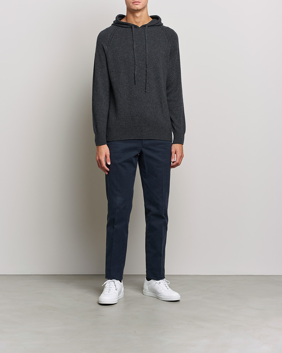 Homme | Pulls Et Tricots | Johnstons of Elgin | Seamless Cashmere Hoodie Carbon