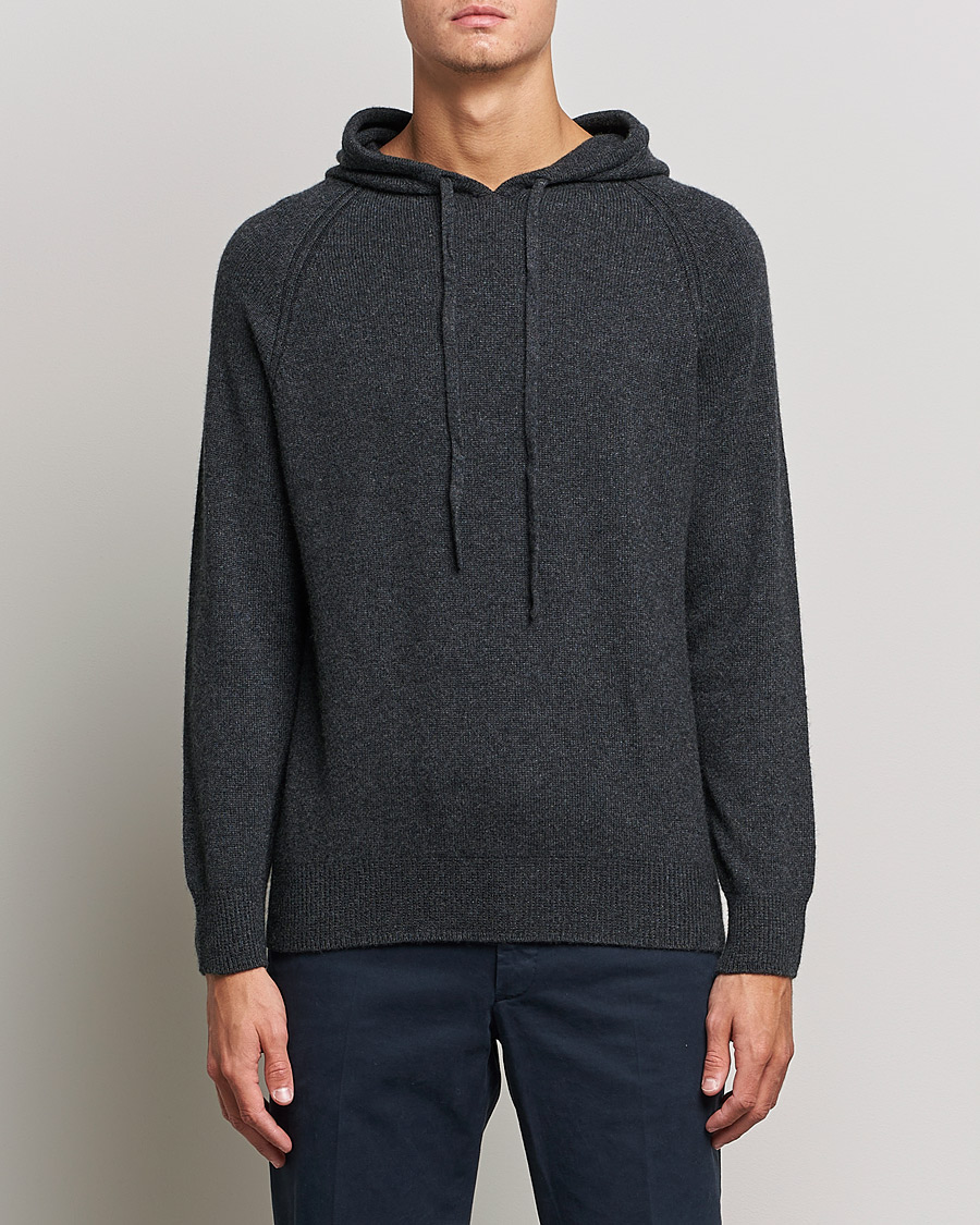 Homme | Pulls Et Tricots | Johnstons of Elgin | Seamless Cashmere Hoodie Carbon
