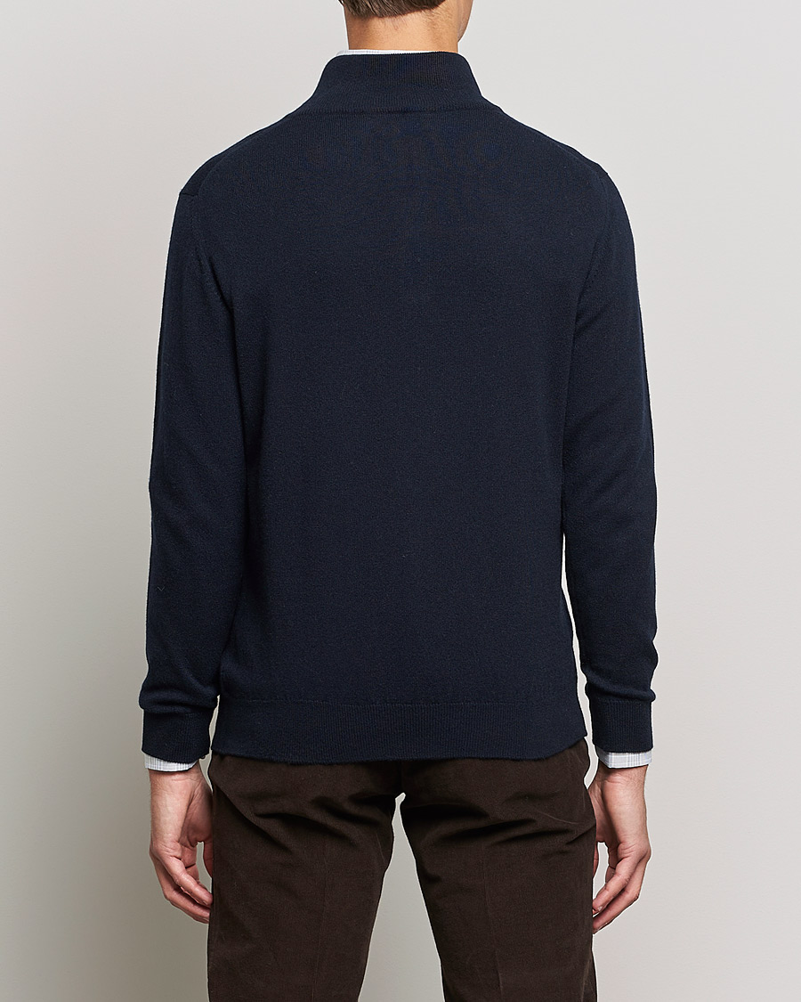 Homme | Pulls Et Tricots | Johnstons of Elgin | 2-Ply Cashmer Half Zip Dark Navy