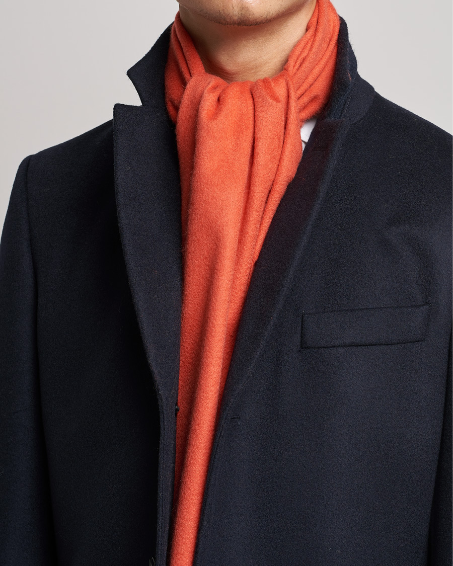 Homme | Johnstons of Elgin Cashmere Scarf Orange | Johnstons of Elgin | Cashmere Scarf Orange