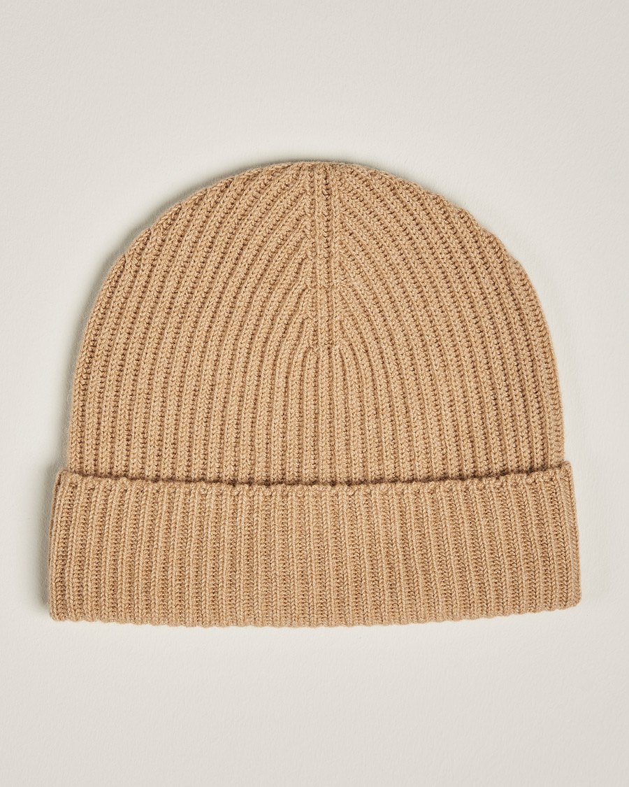 Homme | Johnstons of Elgin Cashmere Ribbed Hat Camel | Johnstons of Elgin | Cashmere Ribbed Hat Camel