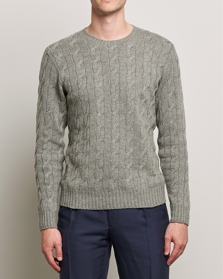 Homme | Pulls Et Tricots | Ralph Lauren Purple Label | Cashmere Cable Crewneck Light Grey