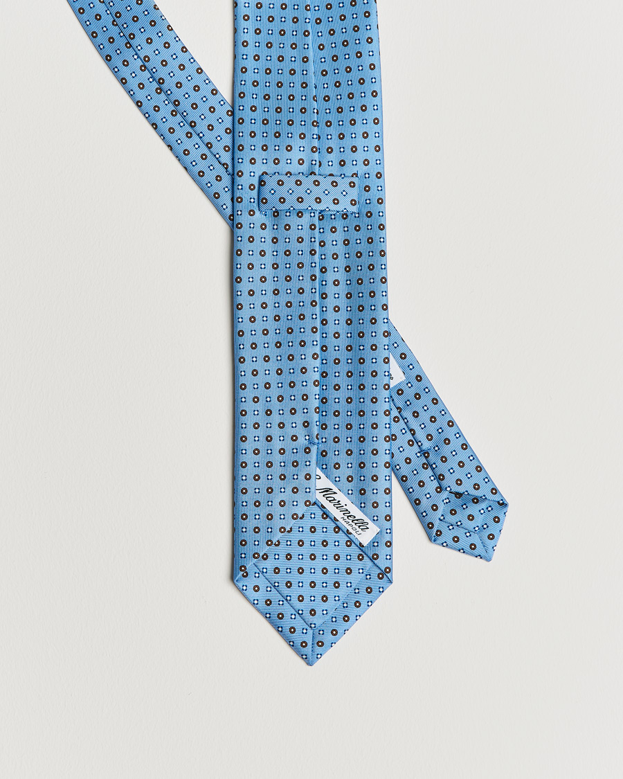 Homme | E. Marinella 3-Fold Micro Dot Silk Tie Light Blue | E. Marinella | 3-Fold Micro Dot Silk Tie Light Blue