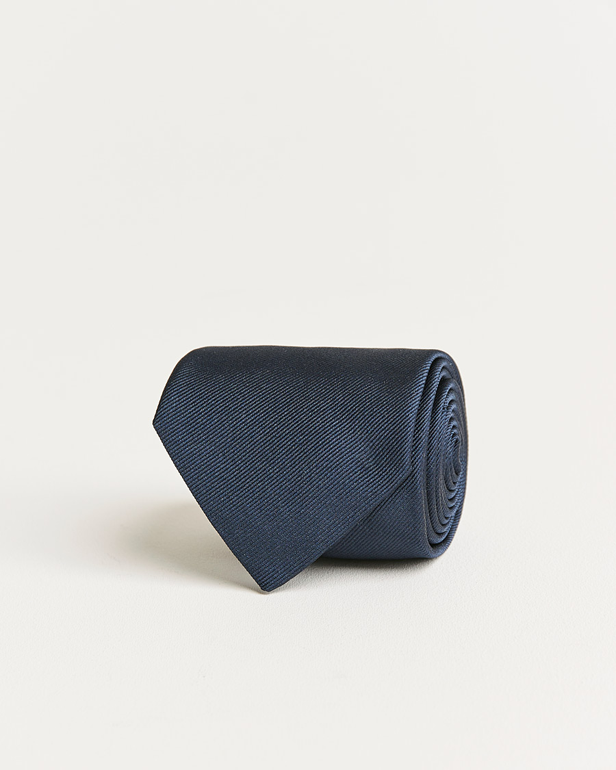 Homme | E. Marinella 3-Fold Swedish Bandiera Silk Tie Navy | E. Marinella | 3-Fold Swedish Bandiera Silk Tie Navy