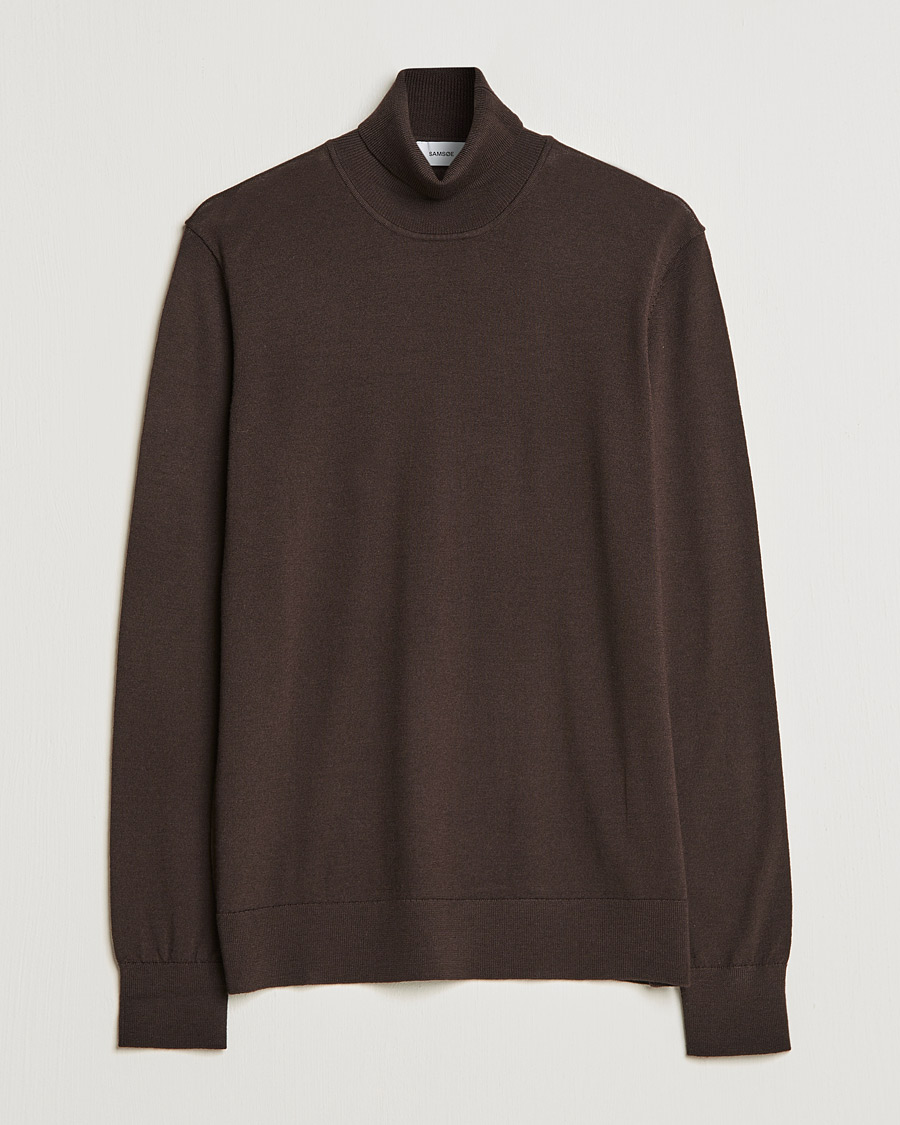 Homme | Pulls Et Tricots | Samsøe Samsøe | Samsøe & Samsøe Flemming Superfine Merino Wool Roll Neck Mole