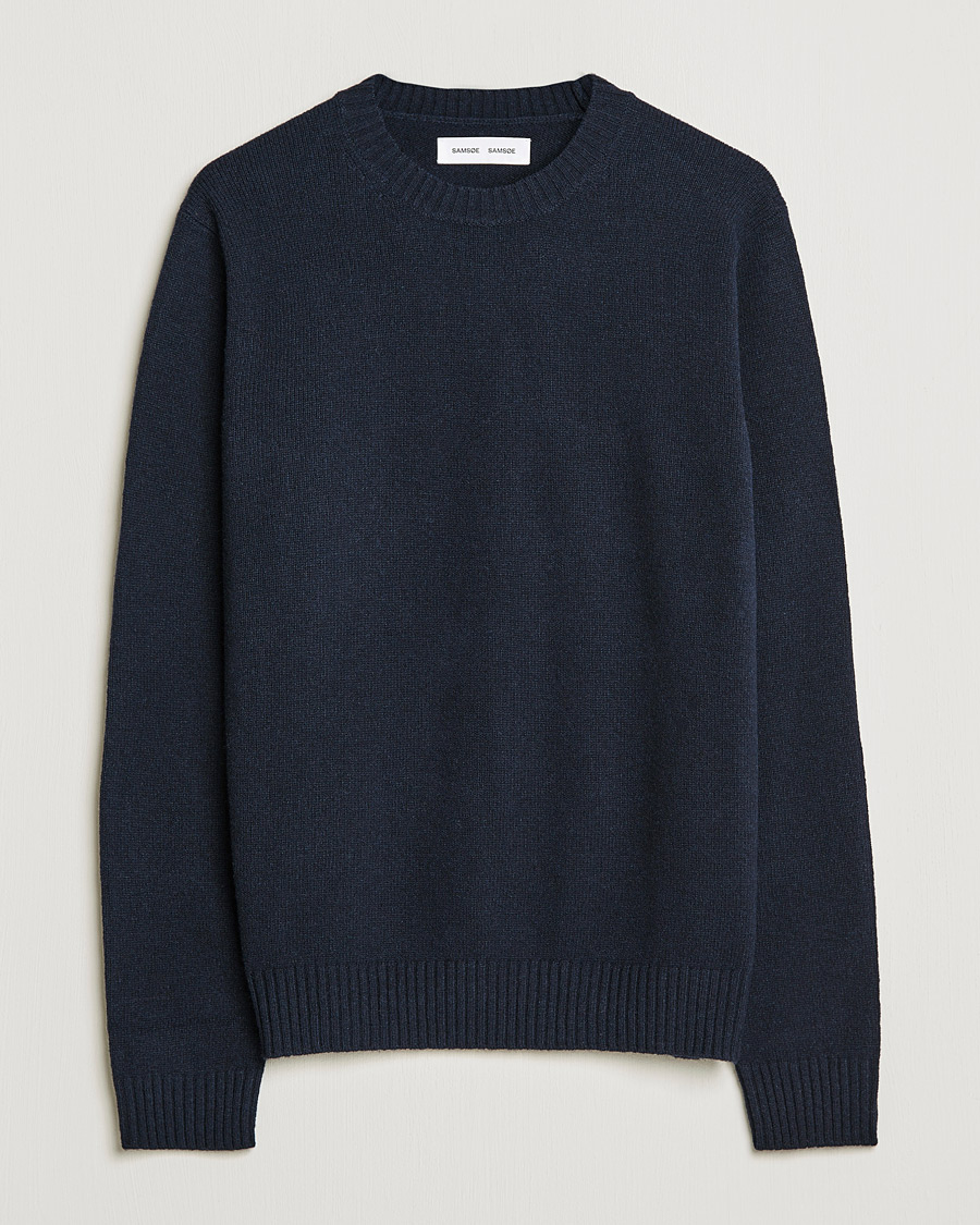 Homme | Pulls Et Tricots | Samsøe Samsøe | Sylli Wool Crew Neck Salute Navy