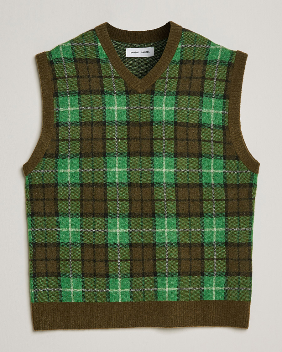 Homme | Pulls Et Tricots | Samsøe Samsøe | Samsøe & Samsøe James Fine Merino Knitted Vest Medium Green