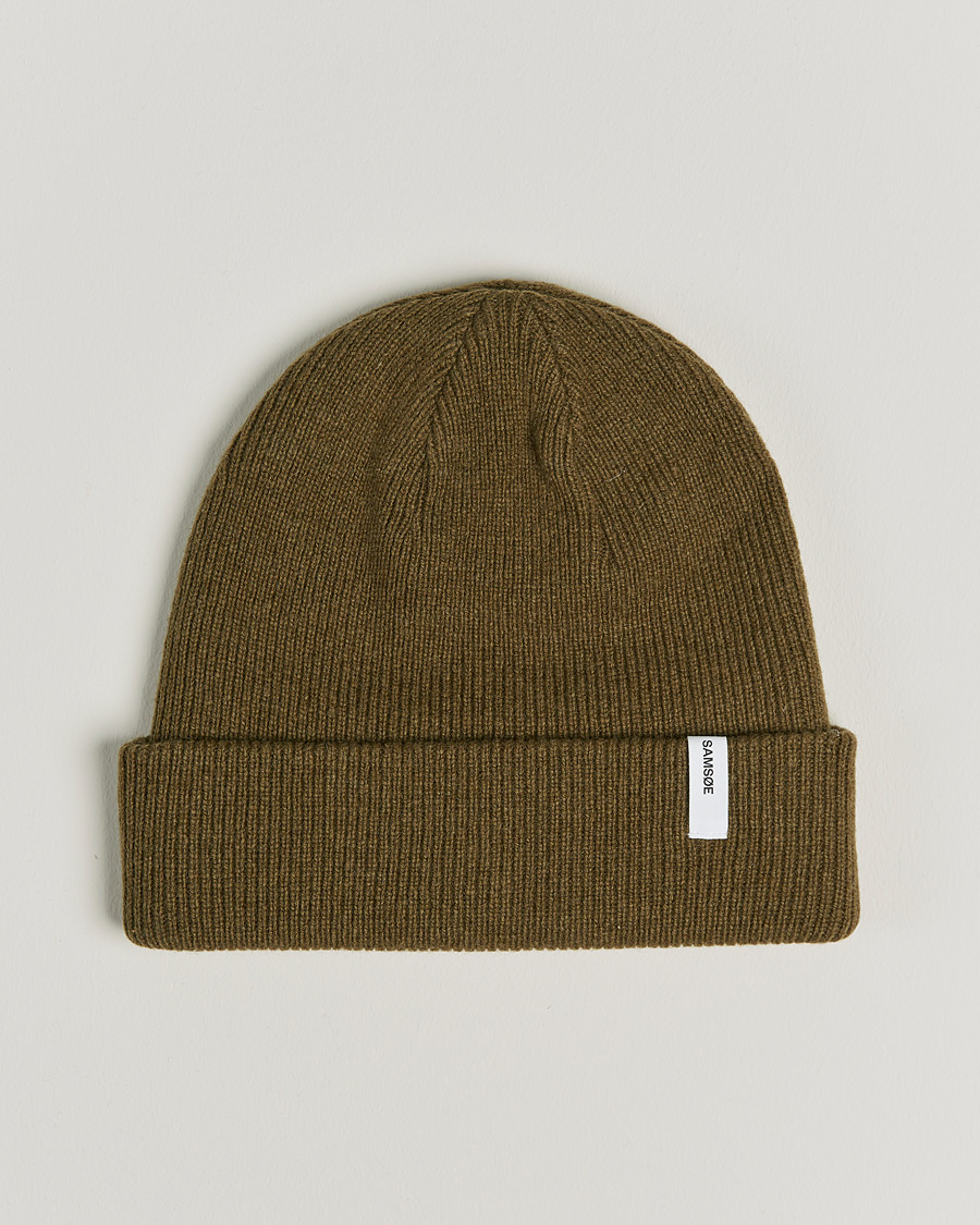 Homme | Samsøe & Samsøe Lambswool Beanie Dark Olive | Samsøe Samsøe | Samsøe & Samsøe Lambswool Beanie Dark Olive