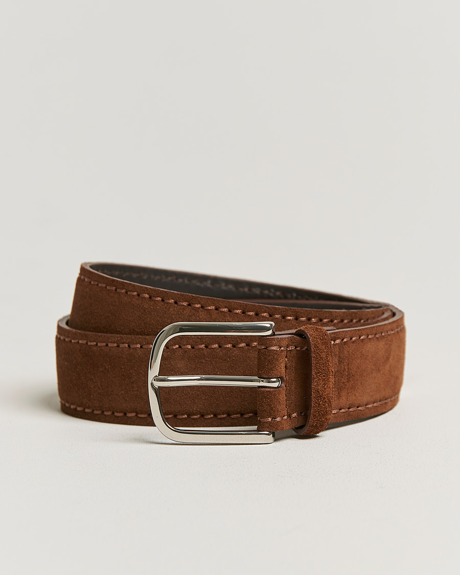 Homme | Orciani Suede Belt 3,5 cm Cognac | Orciani | Suede Belt 3,5 cm Cognac