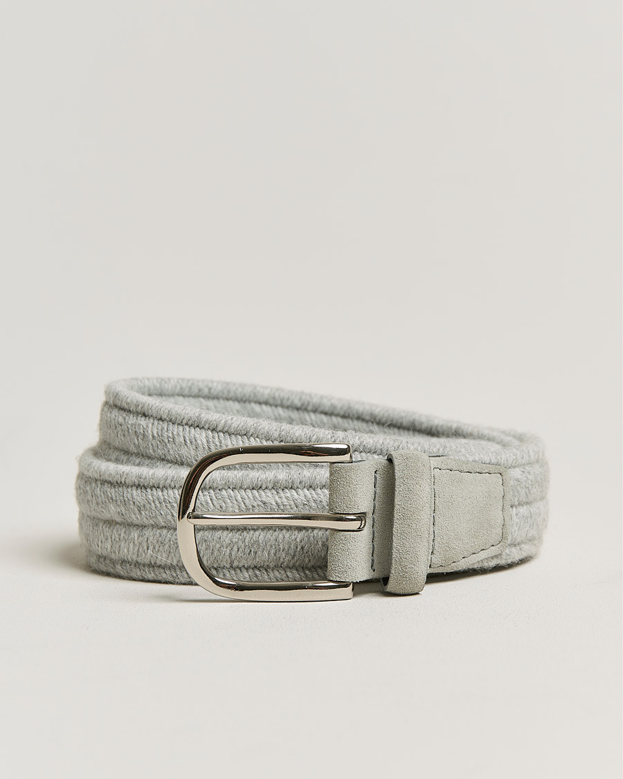 Homme | Orciani Elastic Wool Belt 3,5 cm Grey | Orciani | Elastic Wool Belt 3,5 cm Grey