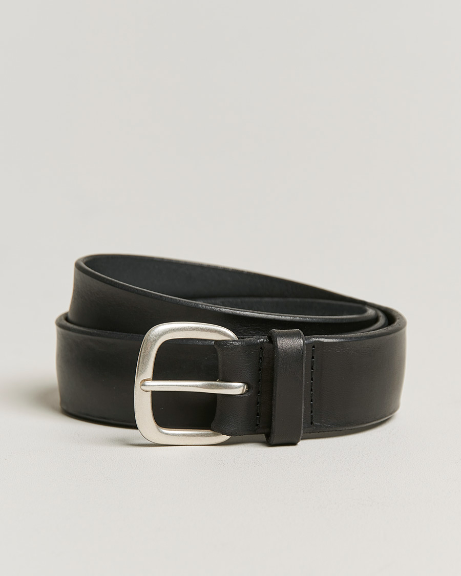 Homme | Orciani Vachetta Belt 3,5 cm Black | Orciani | Vachetta Belt 3,5 cm Black