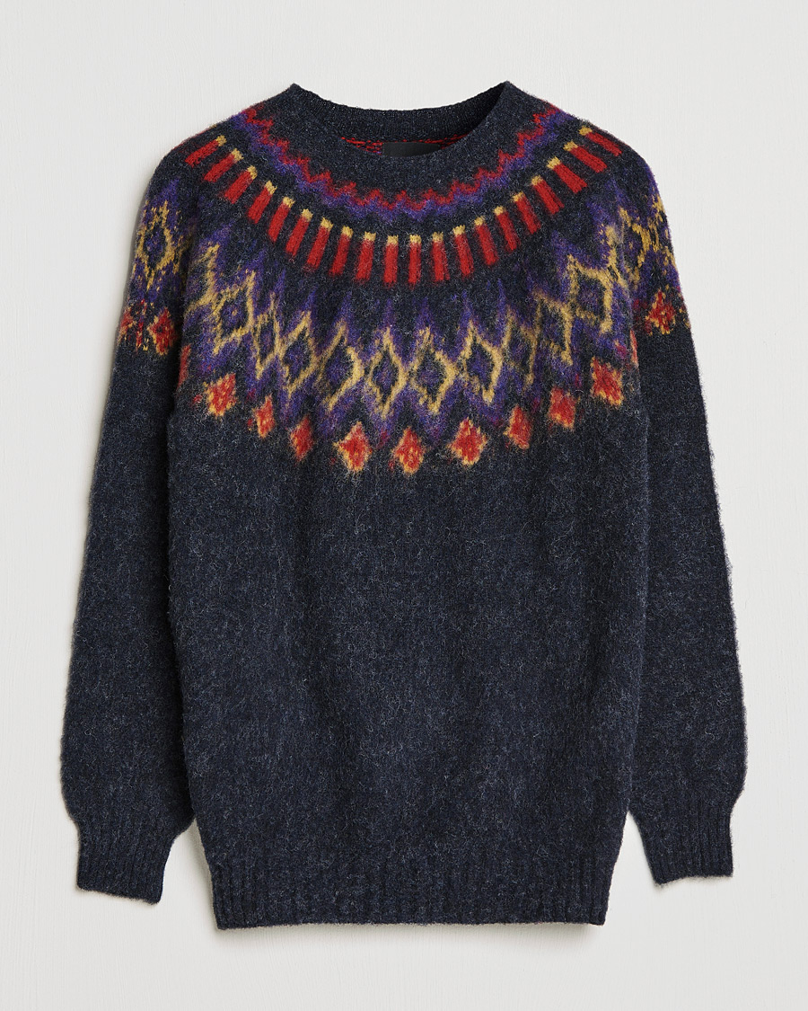 Homme | Pulls Et Tricots | Howlin' | Brushed Wool Fair Isle Crew Sweater Charcoal