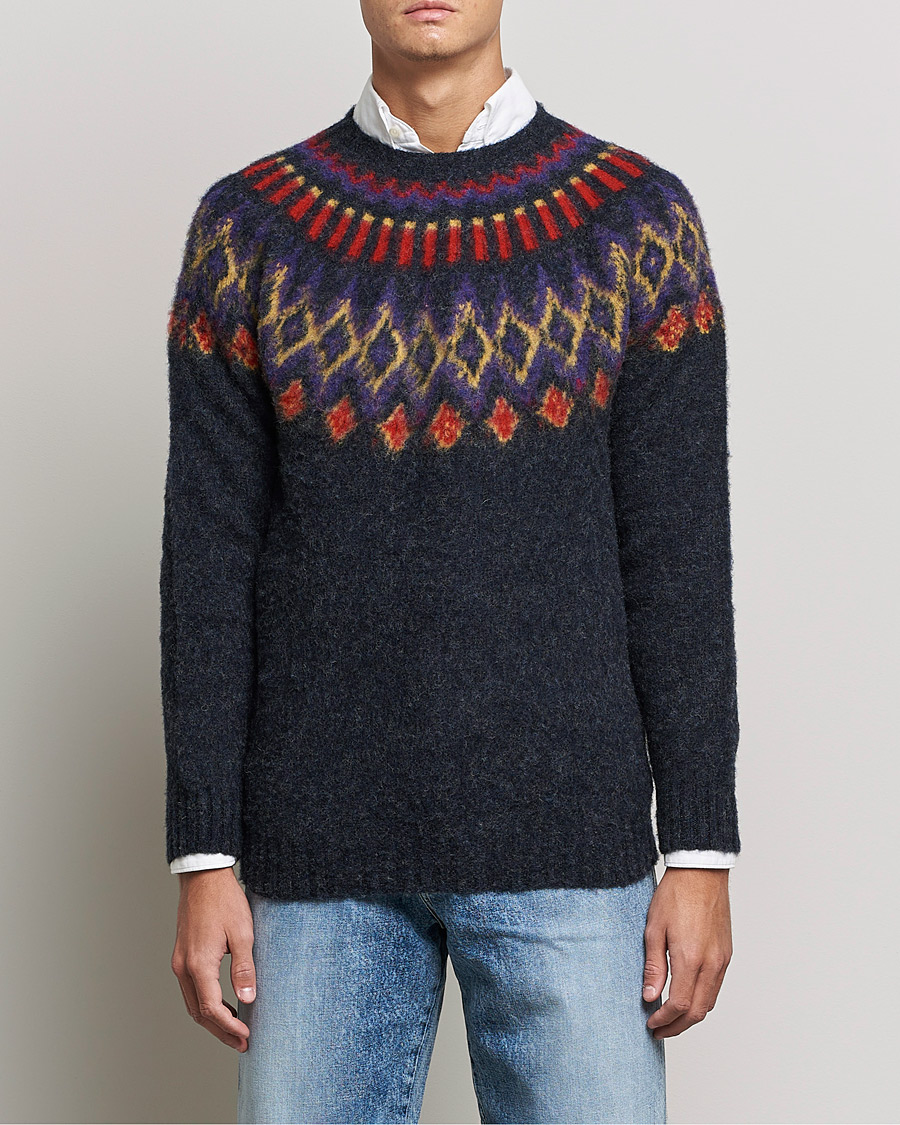 Homme | Pulls Et Tricots | Howlin' | Brushed Wool Fair Isle Crew Sweater Charcoal